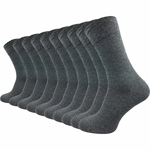 GAWILO 10 Paar PREMIUM Socken ohne drückende Naht | Gekämmte Baumwolle für Damen & Herren (47-50, anthrazit melange) - Hochwertige Socken aus gekämmter Baumwolle für besten Tragekomfort. Die handgekettelte Zehenspitze sorgt für eine bequeme Passform ohne Druckstellen. Ideal für Business und Freizeit.