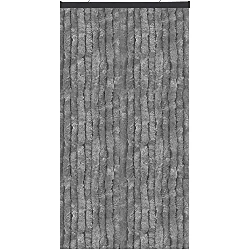 Bestlivings Flauschvorhang in Sondergröße - Türvorhang Breite: 120cm - Länge: 250cm, Dunkelgrau