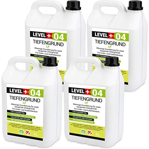 LEVEL PLUS 04 Tiefengrund LF 20L, Grundierung Wand Innen und Außen, Tiefgrund Farben Tapeten, Universal Primer Gebrauchsfertig für saugende Untergründe
