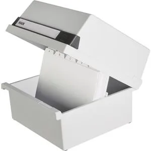 Han Karteikasten 965-11, A5, aus Kunststoff, grau, für 800 Karteikarten