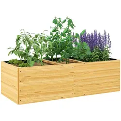 Outsunny Outdoor Möbelset - Hochbeet aus Naturholz 140x60x40 cm - Pflanzenkästen & Spaliere - Ideal für Balkon und Garten, aus festem Tannenholz mit separater Pflanzzone für optimales Pflanzenwachstum.