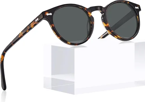 CARFIA Runde Sonnenbrille Damen - Polarisierte Fashion-Sunglasses mit 100% UV-Schutz - Die CARFIA Runde Sonnenbrille für Damen überzeugt mit polarisierenden Gläsern, die Reflexionen reduzieren und 100% UV-Schutz bieten. Robuster Rahmen für Outdoor-Aktivitäten und stilvolles Design für jeden Anlass.