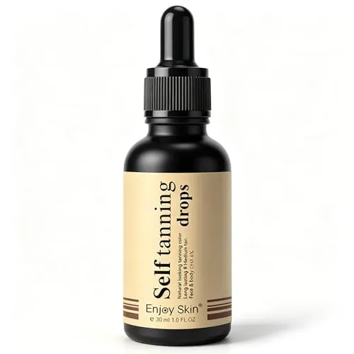 Self Tanning Drops, Selbstbräuner-Tropfen, Selbstbräuner für Gesicht und Körper, für die Tägliche Anwendung Geeignet, Individuelle Bräunungsintensität, Einheitliche(Gelb) 30 ml