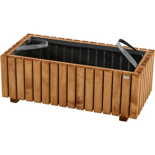 Siena Garden U76258 Pflanzkasten Braun - Hochwertiger Pflanzkasten aus kesseldruckimprägniertem Kiefernholz, ideal für Garten und Terrasse, mit schützendem Vlies-Innenmaterial.