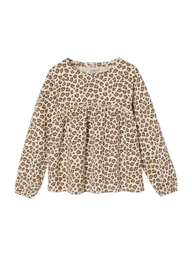 Vertbaudet Mädchen Blusenshirt mit Print beige Leo 146/152