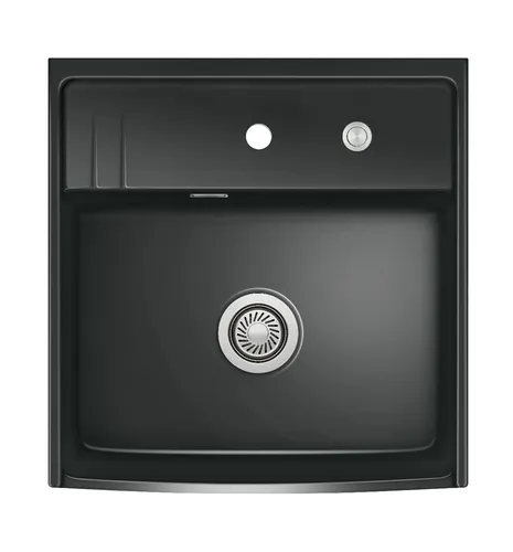 KeraDomo Elementspüle KENTRO 60 NERO für AP-Tiefe 60 cm von systemceram