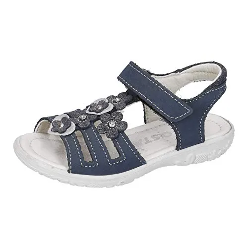 RICOSTA Mädchen Riemchensandalen CHICA, Weite: Schmal (WMS), kinder kinderschuhe toben spielen verspielt detailreich,nautic,27 EU / 9 Child UK