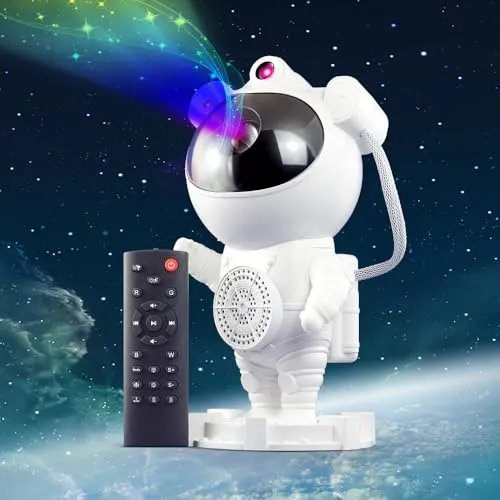 MAKTUL Astronaut Projektor Sternenhimmel Galaxy, Nachtlicht Kinder Lampe 8 Modi, Bluetooth Lautsprecher, Fernbedienung, Zimmer Gadgets Coole Sachen, Originelles Geschenk 360°-Drehung Sternenprojektor