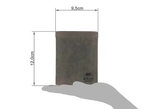 Bear Design Geldbörse Dark-Nature Leder - Hochwertige Herrenbörse mit 7 Kartenfächern, 2 Scheinfächern und einem stilvollen 