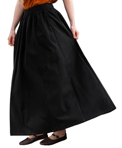 Leonardo Carbone® Damen Rock Konstanze | Eleganter Mittelalter Rock mit Tunnelzug - Erlebe historische Eleganz mit dem Rock Konstanze aus 100% Baumwolle. Ideal für Mittelaltermärkte und Kostümpartys, bietet der Rock eine individuelle Passform und fließende Silhouette für höchsten Komfort.