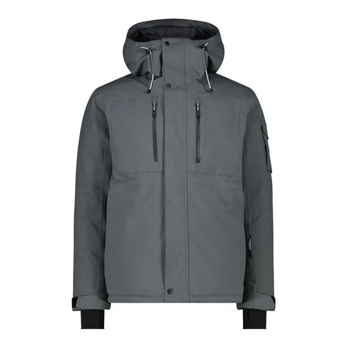 CMP MAN Jacket FIX Hood grey (U862) 50 - Freeski Jacke für Herren, ideal zum Skifahren und Snowboarden, mit innovativer Clima Protect-Membran für optimalen Wetterschutz und hervorragender Atmungsaktivität.