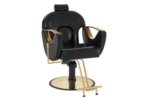 Barberpub Friseurstuhl 9578BK mit Hydraulikpumpe - Höhenverstellbarer und drehbarer Friseurstuhl, ideal für Friseursalons und Kosmetikstudios. Robuste Bauweise für alle Bodenarten.
