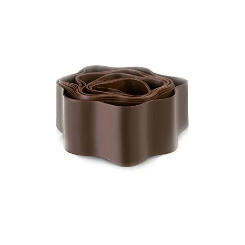 Seiletech.de Rasenkante | Kunststoff | braun | 9 m x 10 cm | Garteneinfassung | Beeteinfassung | Mähkante | Rasenrandbegrenzung | Beetumrandungen | Beetbegrenzung | Dekorative rasenabschlusskante