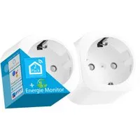 Echos Eco-4072 WLAN-Steckdosen Set 2er Pack mit Energiemonitor Tuya / Smart Life App Gesteuert