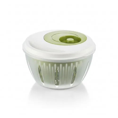 Hausleben Salatschleuder 4,5L BPA-frei – Salatspinner mit Deckel, Abtropfsieb & Schüssel – 3-in-1 Salatschüssel Set zum Waschen und Trocknen von Salat, Gemüse & Kräutern (Grün)