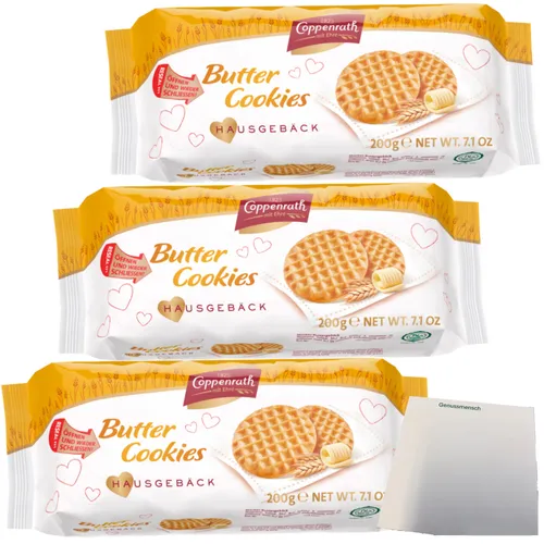Coppenrath Butter Cookies Hausgebäck 3er Pack 3x200g Packung usy Block