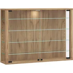 Hängevitrine Vitrosa - Holzfarben, 82,6 x 59,9 cm - Vitrinen - Flexibler Stauraum mit variablen Böden und pflegeleichter Oberfläche. Modernes, zeitloses Design für jedes Zuhause.