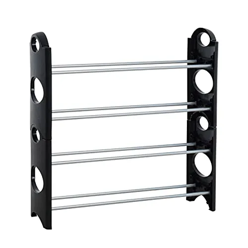 ESTEXO Schuhregal Schuhschrank Schuhablage Schuhständer Regal Aufbewahrung beliebig erweiterbar 4 Ebenen