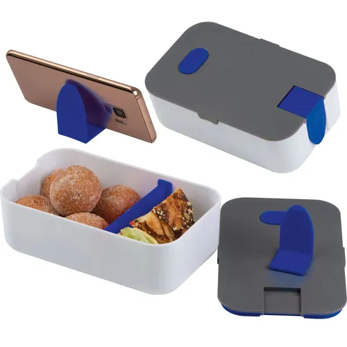 Brotdose / Lunchbox / mit Dampfventil und Handyhalter / Farbe: blau