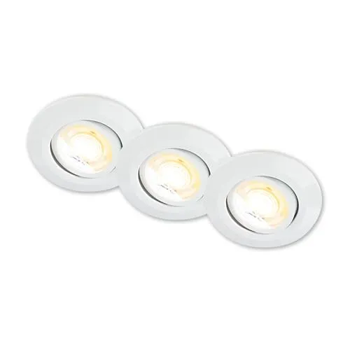 BRILONER 3er Set LED Einbaustrahler - Umweltfreundliche Deckenspots: Hergestellt aus 50% recyceltem Kunststoff, dimmbar und schwenkbar für flexibles Licht. Farbtemperatur einstellbar für jede Stimmung!
