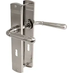 Türgriff Fjorde in Nickel Matt – Elegante Drückergarnitur in silber von MS BESCHLÄGE