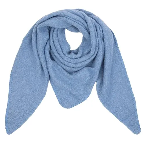 MIRROSI Dreieckstuch kuschliger und warmer Dreiecksschal ca.185x80 cm (Unifarbe), in tollen Farben, ideal für Herbst und Winter (Hell Jeansblau)