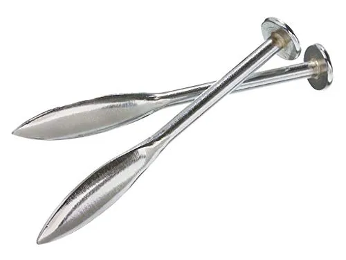 Footprint Schnurnägel Maurerwerkzeuge - Set 2 x 160 mm Hochbelastbare Schnurstifte - Verchromte, Gesenkgeschmiedete Klingen aus Karbonstahl - für Bauherren/Maurer – zur Ausrichtung von Ziegelreihen