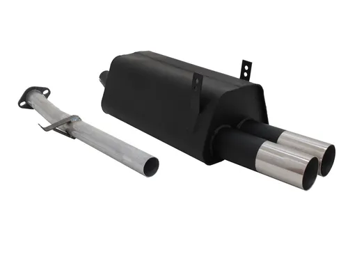 Novus Sportauspuff für BMW 3er E36 316/318 - 2x76mm RL-Design mit ABE - Auspuffrohre & -endrohre, hochwertiger Sportauspuff aus Edelstahl für sportlichen Sound und einfache Installation, perfekt für BMW 3er E36 316/318.