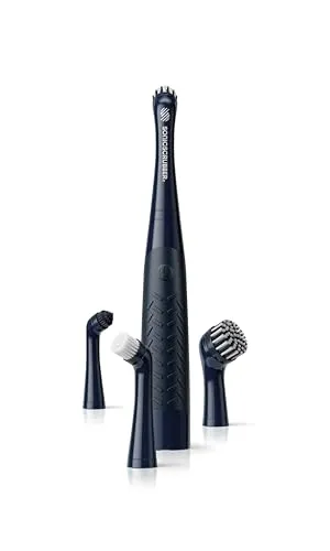 SonicScrubber Elektrische Reinigungsbürste Akku – Wiederaufladbarer Schrubber Mit 4 Bürstenköpfen, USB-Ladung, IPX7 Wasserdicht, 3h Laufzeit – Für Küche, Bad, Fugen, Töpfe, Schuhe & Fahrrad