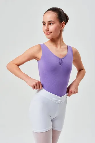 tanzmuster Dancehose Ballett Shorts Abby aus weicher Baumwolle kurze Hose für Mädchen weiß 104/110