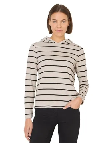 Cecil Damen Kapuzenshirt mit Streifenmuster - Stylisches Hoodie Shirt mit Kapuze und Langarm, aus hochwertigem Viskosemix mit Stretchanteil für optimalen Tragekomfort.