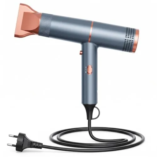 Ray Battler Haartrockner 1500 W, kleiner Föhn 269 g, leichter Haarfön mit DC-Motor, 2 Leistungsstufen, Kaltlufttaste, Stylingdüse und Überhitzungsschutz