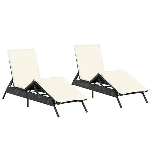 furnicado Gartenliege Bequeme Sonnenliege Schwarz mit verstellbarer Rückenlehne - Genieße entspannte Stunden im Freien mit dieser eleganten Sonnenliege aus langlebigem PE-Rattan. Die verstellbare Rückenlehne und das dicke Kissen sorgen für höchsten Komfort. Ideal für Gartenmöbel und pflegeleicht.