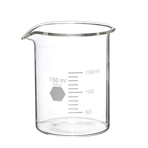 NaDeco Glasvase Laborglas h. 11cm Ø 9cm Becherglas Laborglas Zylinder Glasbecher Zylinder Glas Pflanzenglas Glasvase Pflanzgefäß