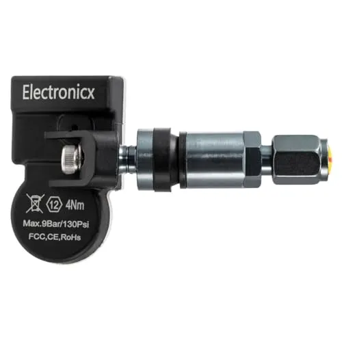 Electronicx 1X RDKS Sensor 433MHz für universelle TPMS Nachrüstung, Reifendrucksensor vorprogrammiert, Ersatz für Alufelgen und Stahlfelgen, Ventil zum Schrauben