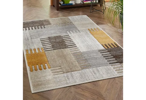 LUXOR living Teppich Toronto, modernes Patchwork-Design in gelb von LUXOR living