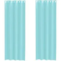 Produktbild vidaXL Voile Vorhänge mit Ösen 2 Stk Türkis 4102147