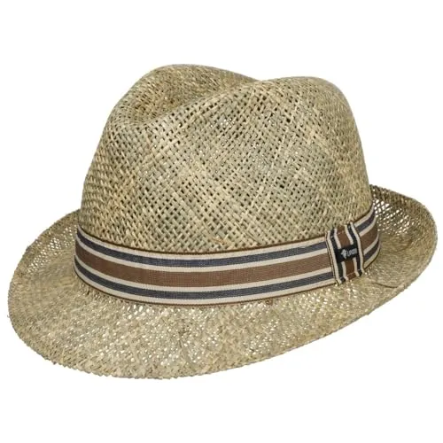 Lipodo Lejalo Trilby Strohhut Made in Italy Herren Damen Sommer Natur M (56-57 cm)