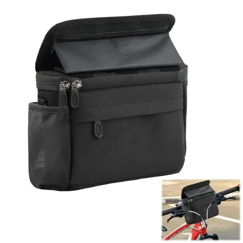 Fahrradtasche 4L Lenkertasche - Wasserdicht & Praktisch - Fahrradtaschen: 4L Lenkertasche mit wasserdichtem Oxford Stoff und 2 Fächern, ideal für sicheres Verstauen beim Radfahren.