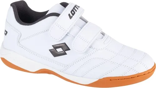 Lotto Unisex Kinder Sneaker, White Black, 27 EU - Sneaker für Kinder mit Klettverschlüssen für schnelles An- und Ausziehen, ideal für Hallensportarten und Freizeitaktivitäten in kinderfußgerechter Passform.
