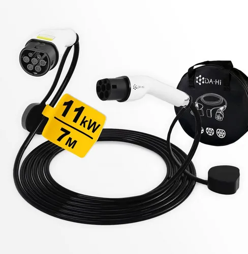 DA·Hi Typ 2 EV Elektroauto Ladekabel 700 cm, 7.4/11/22 kW - Hochwertiges Typ 2 Ladekabel für Elektrofahrzeuge mit bis zu 22 kW Ladeleistung. Ideal für alle gängigen Elektroautos, robust und langlebig für den täglichen Einsatz.