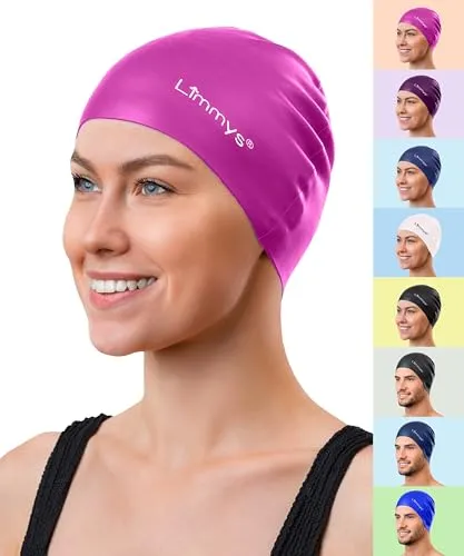 Limmys Premium Badekappe für Damen & Herren – Weiche Silikon Badehaube für Erwachsene – Bequeme, Stromlinienförmige Passform, Chlorresistent, Hypoallergen, Schwimmhaube für Training & Freizeit