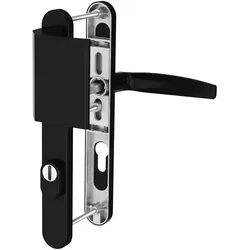 MS Beschläge Schmalrahmengarnitur 8-72mm Schwarz Kernziehschutz Stossgriff/Drücker TS 71-86mm