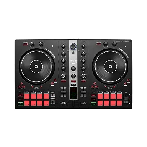 Hercules DJControl Inpulse 300 MK2 - USB-DJ-Controller mit 2 Decks und 16 Pads, ideal für Anfänger und Profis mit integrierter Soundkarte und Lernprogramm