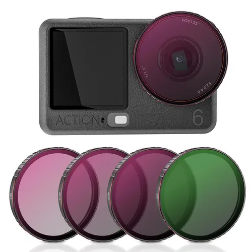 Osmo Action 6 4-in-1 Linsenfilter Set für DJI - Vielseitiges Linsenfilter Set für DJI Osmo Action 6. Enthält CPL und ND-Filter für kreative Aufnahmen und verbesserte Bildqualität. Ideal für Fotografen und Videografen.