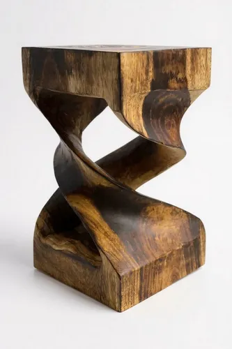 FaHome Beistelltisch Holz - Handgefertigter Flambierter Hocker aus Suarholz - Ablagetische: Hochwertiger, handgefertigter Beistelltisch aus massivem Suarholz, einzigartiges Design mit natürlicher Maserung und hoher Belastbarkeit.