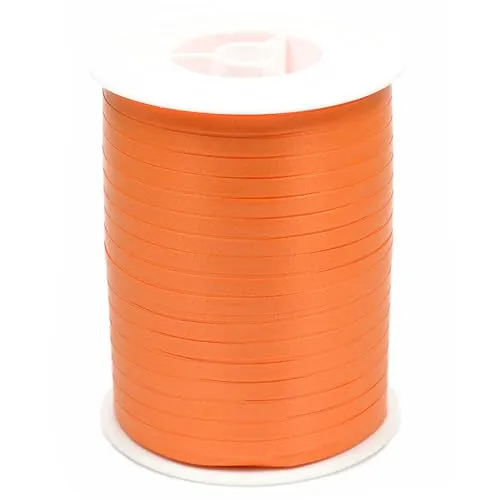 Geschenkband Ringelband 5mm x 500m wasserfest - 30 Farben in 5/10/19/31/50mm - Dekoband aus Kunststoff - Polyband zum Anbinden von Luftballons - Orange