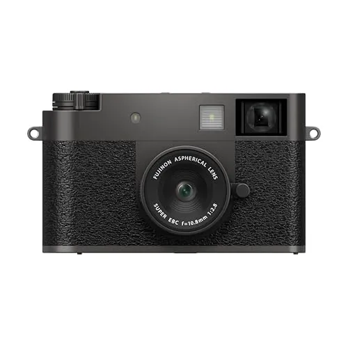 FUJIFILM X-Half Kompaktkamera Anthrazit - Digitalkamera im Retro-Stil mit 1-Zoll-Sensor und F2.8 Objektiv für hohe Bildqualität, ideal für kreative Fotografie und modernes Storytelling.