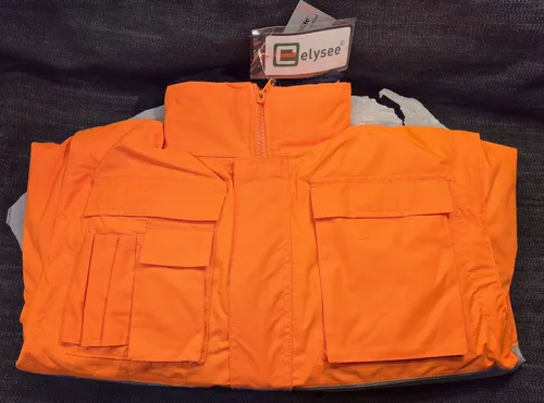 Elysee Warnjacke Volker Größe S orange/marine - Sichere und auffällige Warnjacke für optimale Sichtbarkeit, ideal für den Einsatz im Freien und bei schlechten Lichtverhältnissen.