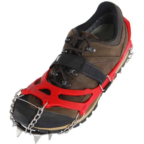 Stubai Mount Track Grödel rot M - Trekkingzubehör mit 14-zackigem Edelstahl-Unterteil für optimalen Halt, ideal für anspruchsvolle Wanderer. Inklusive praktischer Aufbewahrungstasche mit Karabiner.